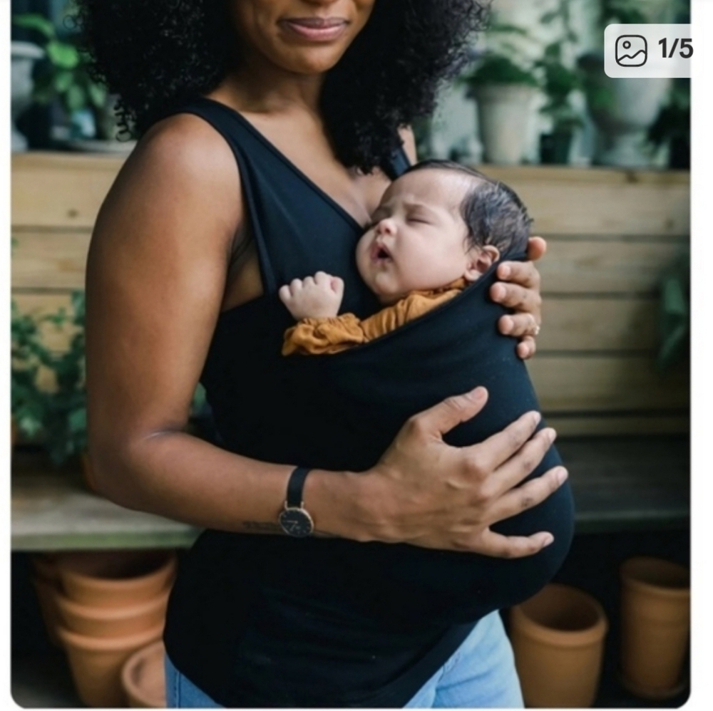 Lalabu Soothe Shirt Black Babywearing Tank Top Medium